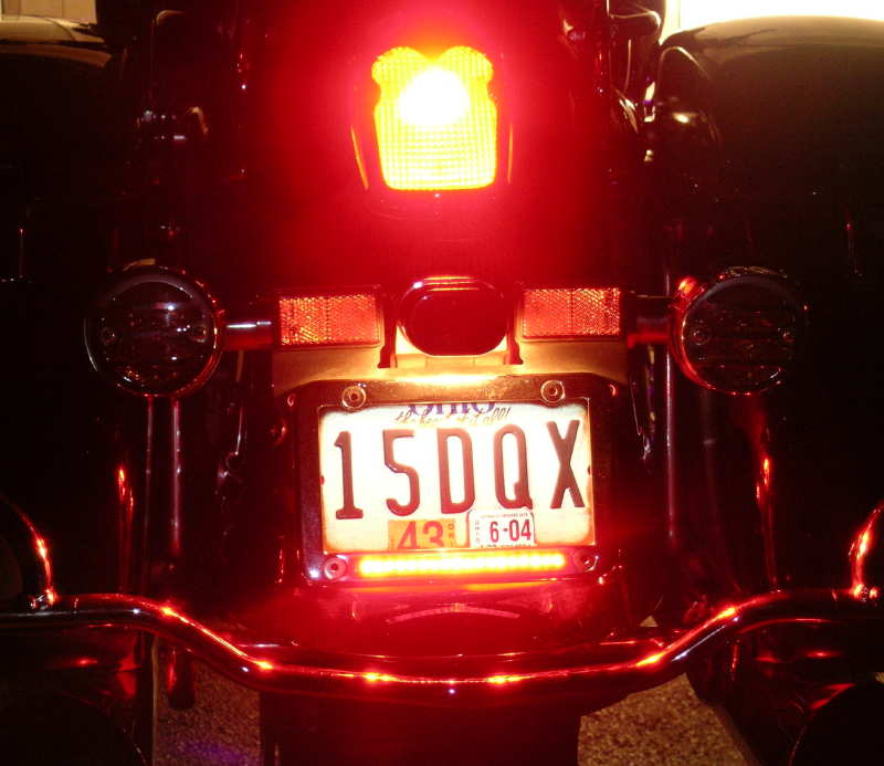 RedLED 1157 Bulb & Red LED Step Lights with LED License Plate Frame